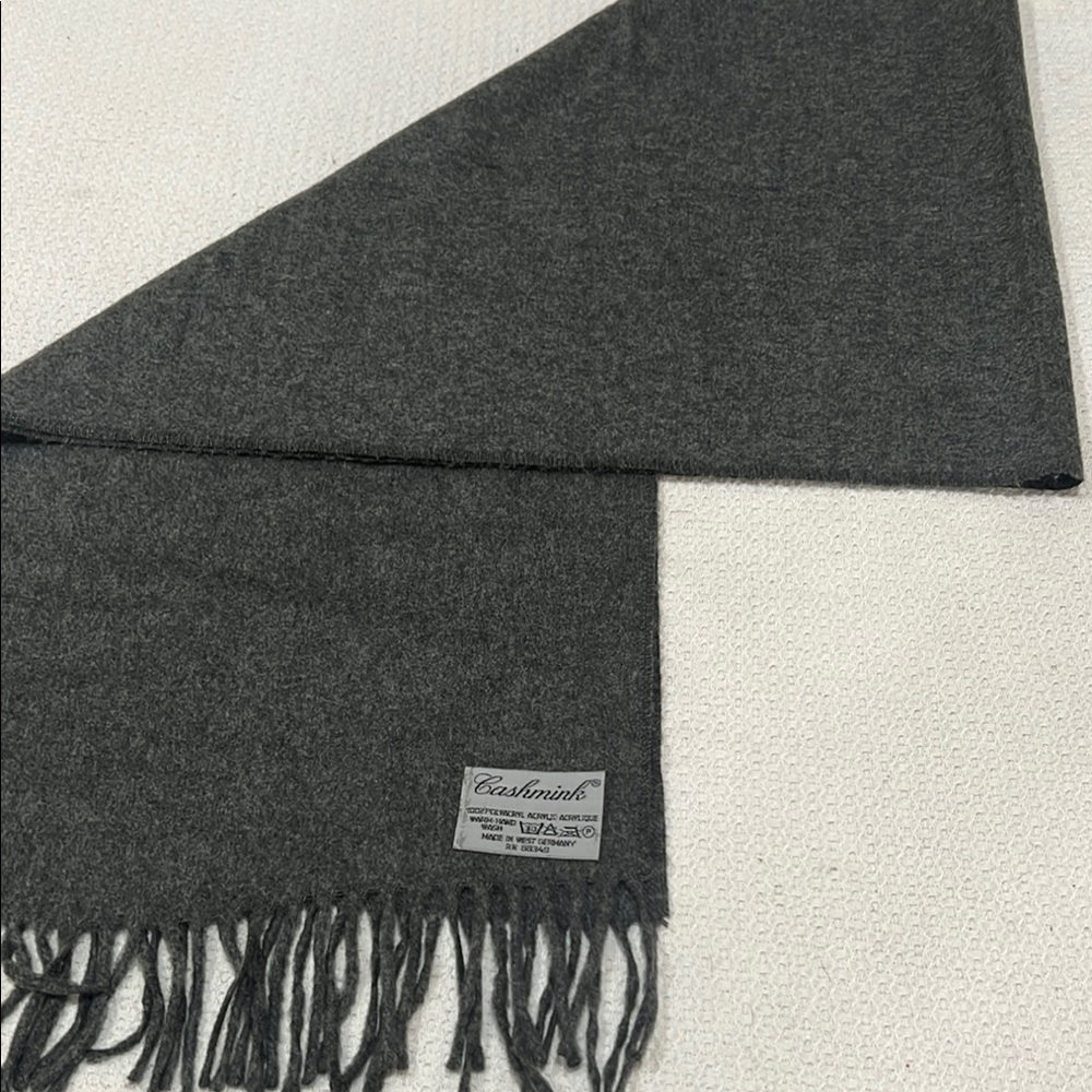 CASHMINK VINTAGE 80’s Gray Men's Scarf , 
Made in WEST GERMANY